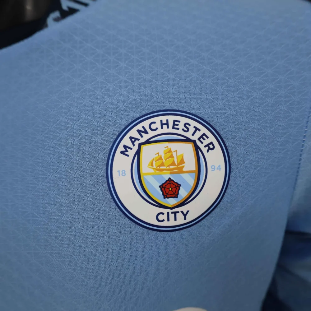 Manchester City Authentic Home Long Sleeve Football Jersey Shirt 2024/25 - Image 4
