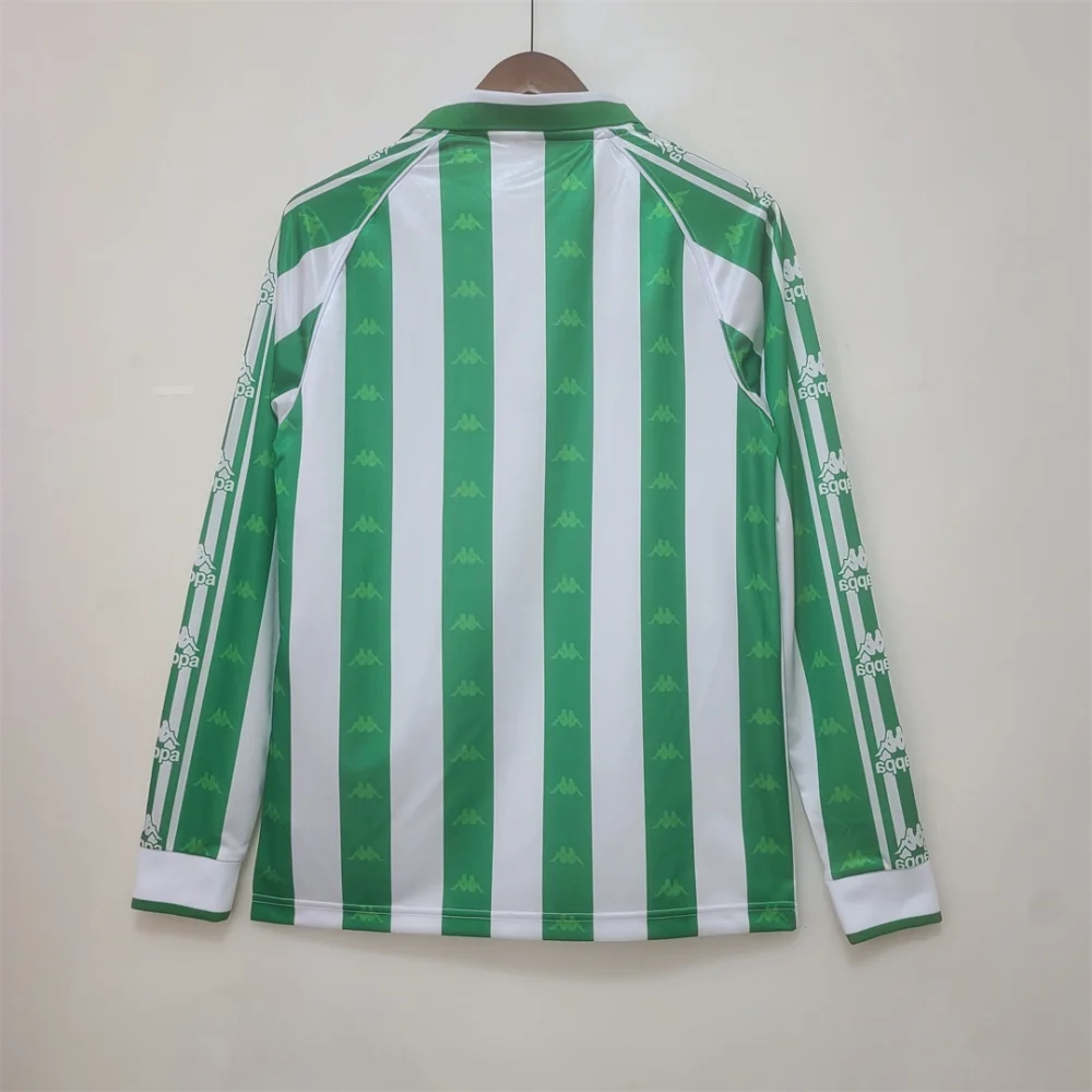 Real Betis Retro Jersey Home Long Sleeve Soccer Shirt 1995/97 - Image 2
