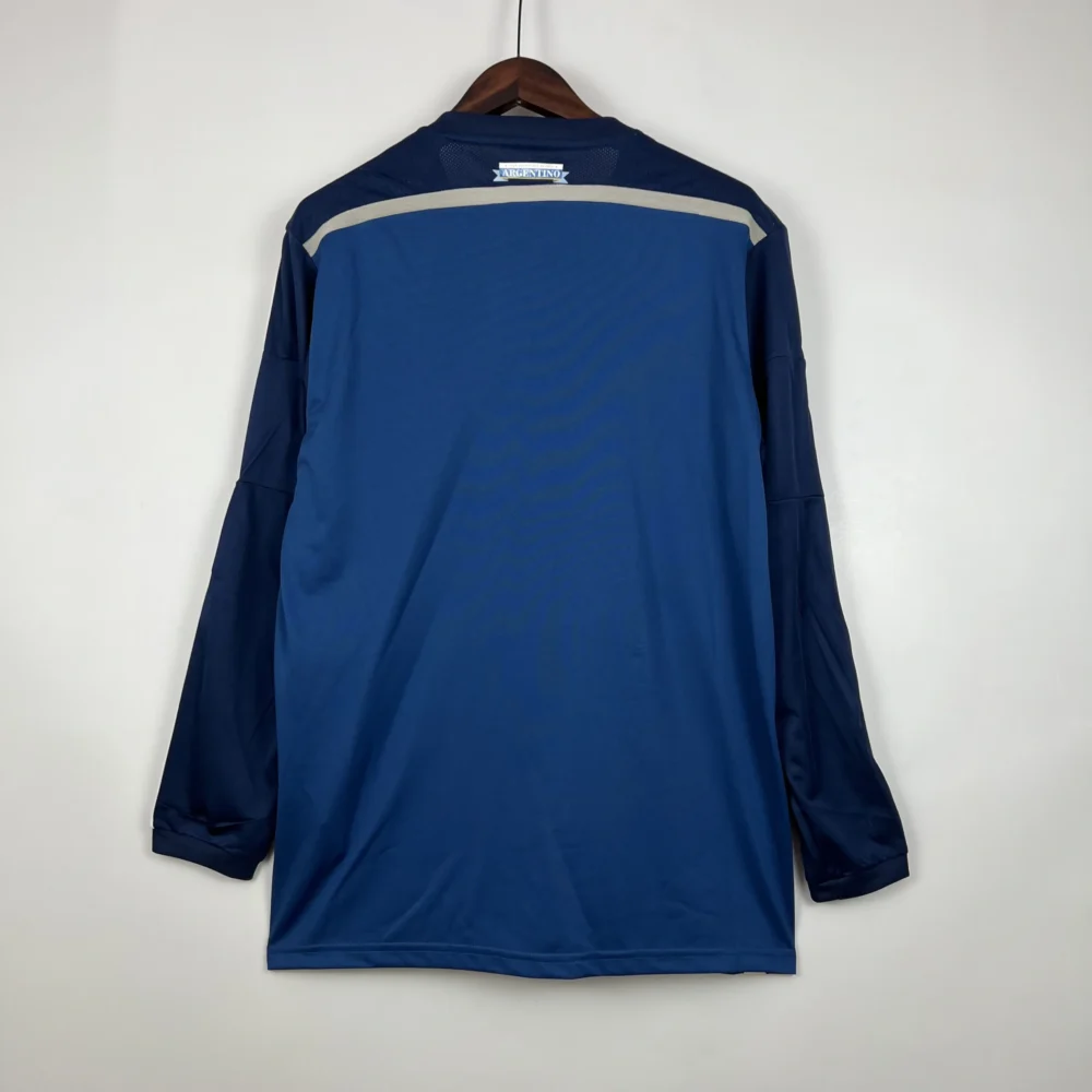 Argentina Retro Jersey Custom Away Long Sleeve Football Jersey 2014 - Image 2