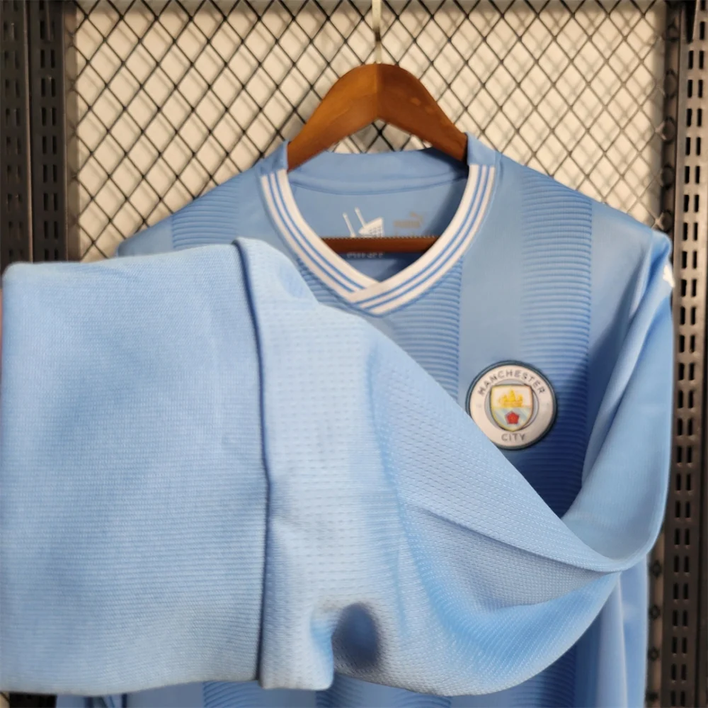 Manchester City Football Jersey Home Long Sleeve Shirt 2023/24 - Image 6