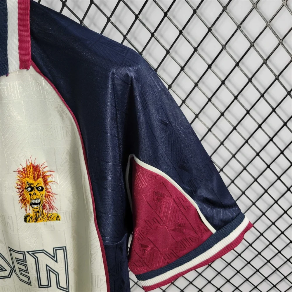 West Ham United Retro Football Jersey Iron Maiden Away Joint Board Shirt 1999/01 - Image 10