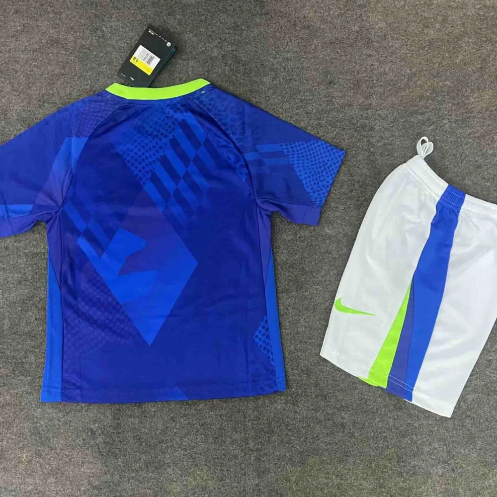 Brazil Away Soccer Uniform Kids Kit Jersey+Shorts 2025 - Image 2