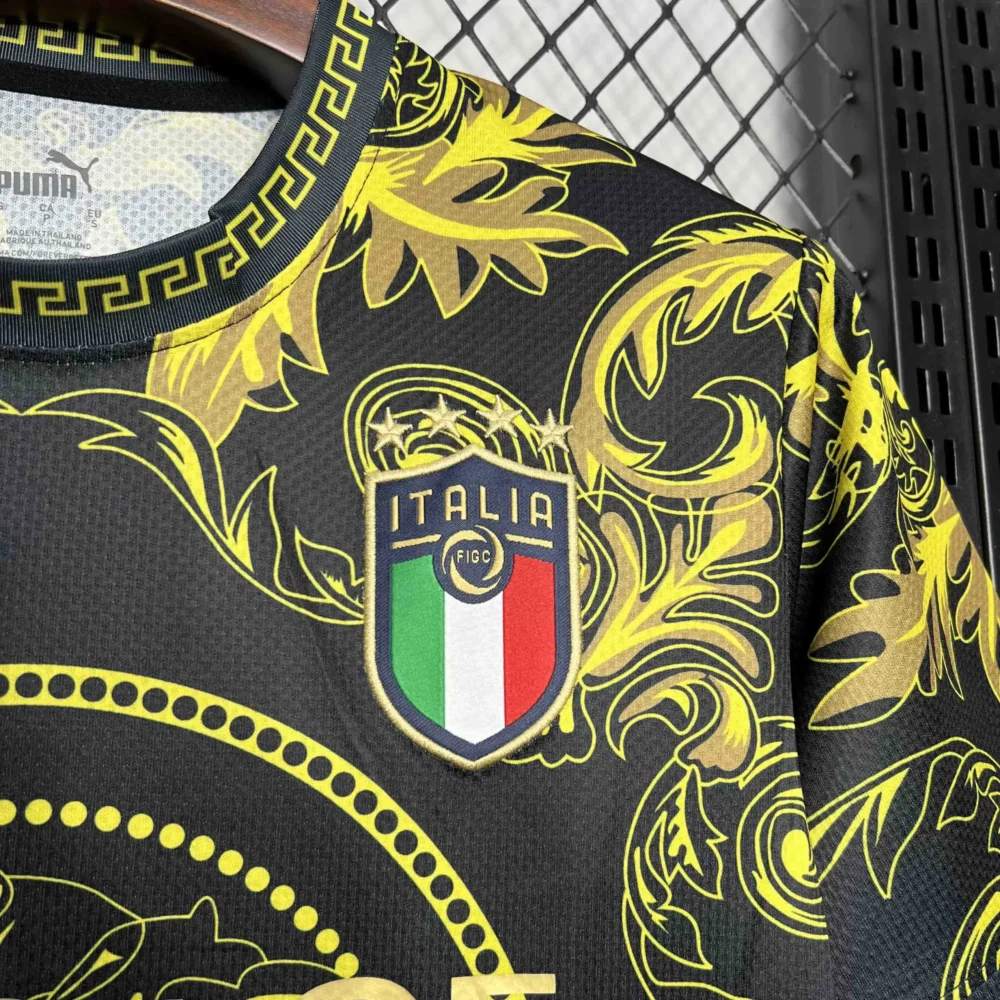 Italy Soccer Jersey x Versace Gold Special Edition Custom Shirt 2022 - Image 6