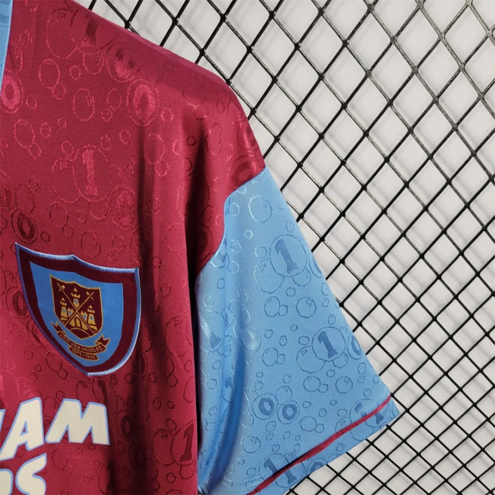 West Ham United Retro Football Jersey Home Custom Shirt 1995/97 - Image 8