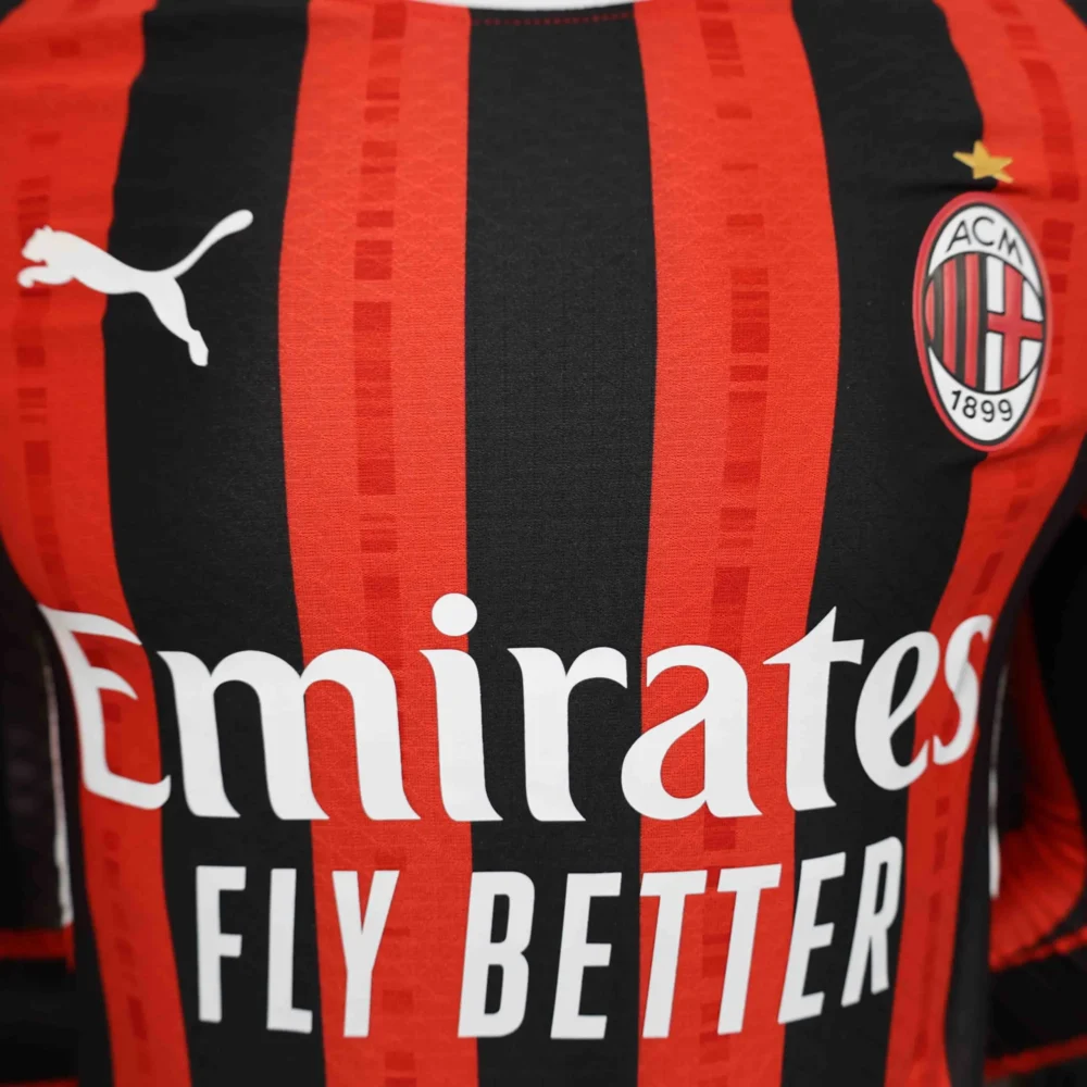 AC Milan Authentic Soccer Jersey Home Long Sleeve Shirt 2024/25 - Image 3