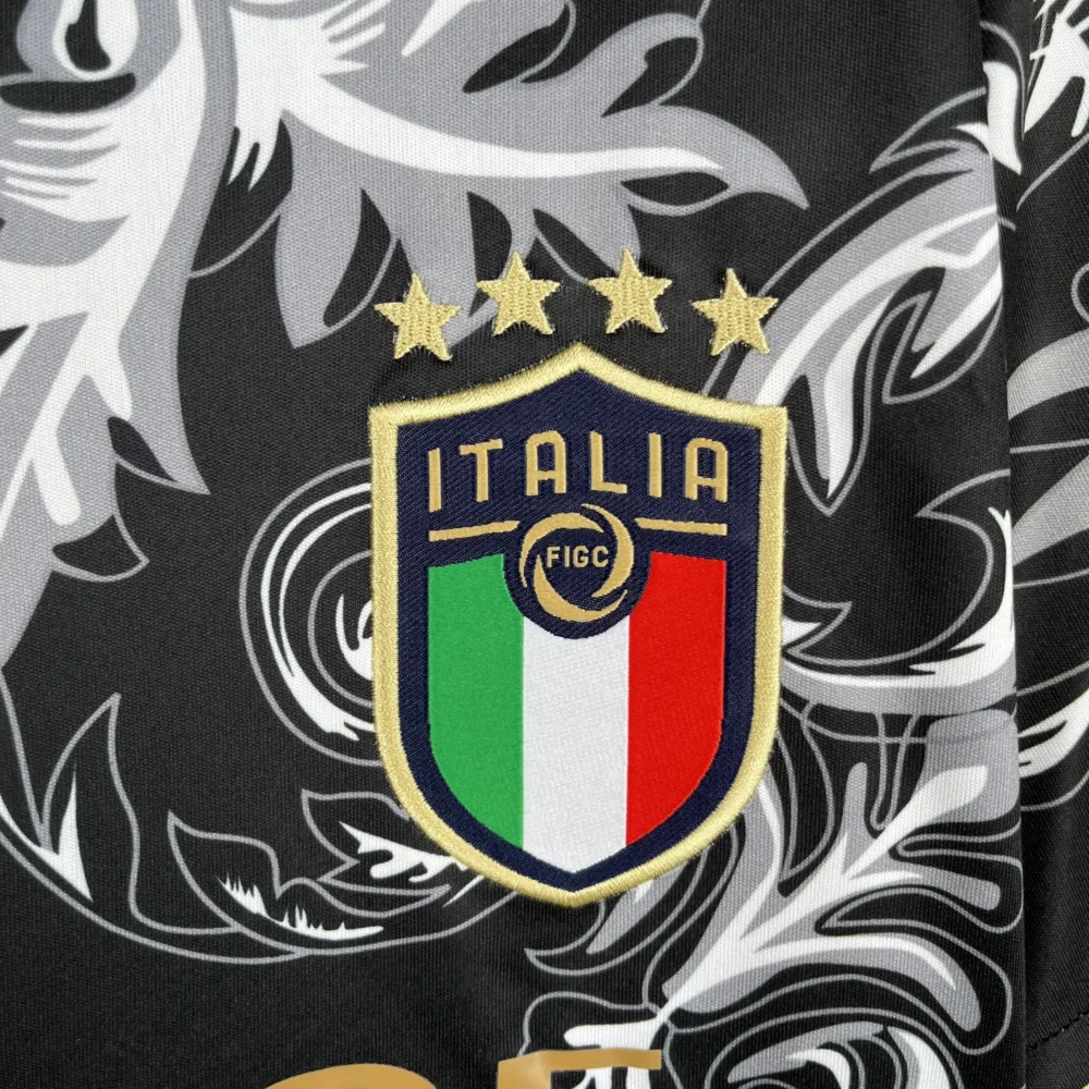 Italy Soccer Jersey x Versace Black Special Edition Custom Shirt 2024 - Image 5