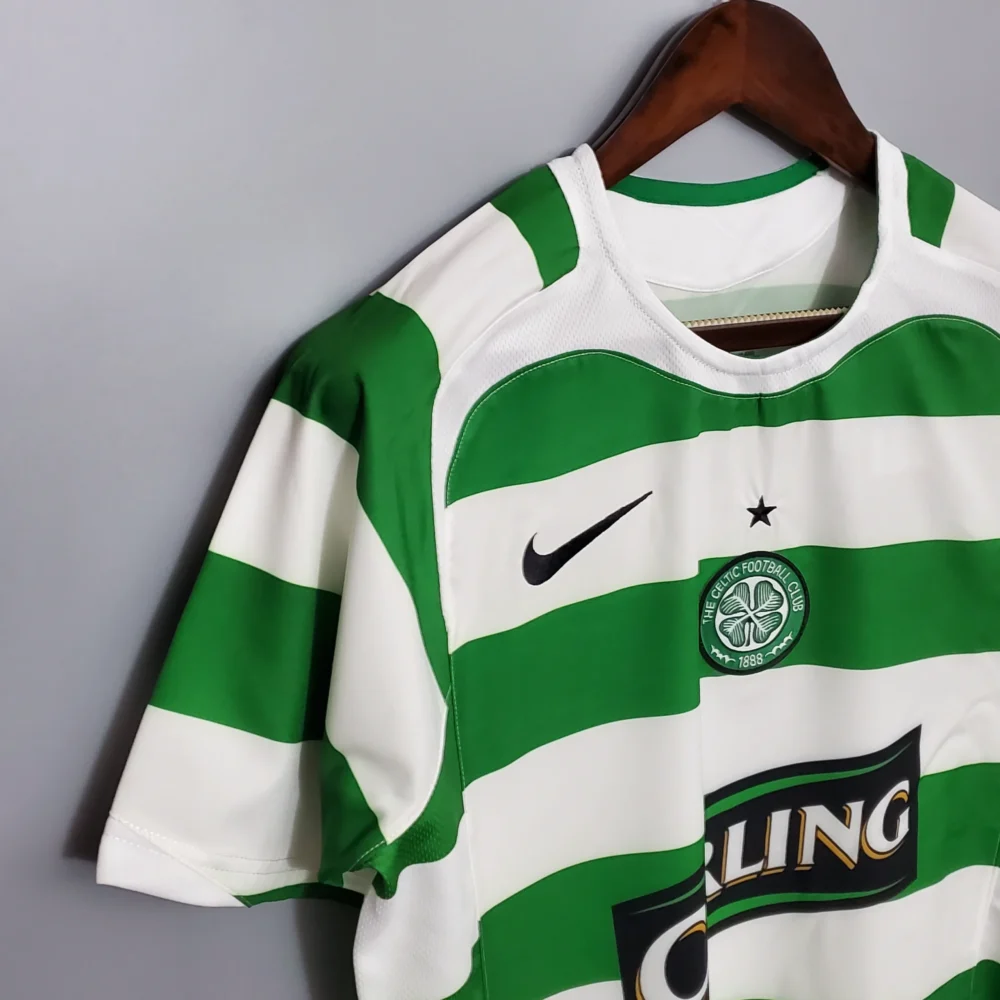Celtic Retro Soccer Jersey Home Custom Shirt 2005/06 - Image 5