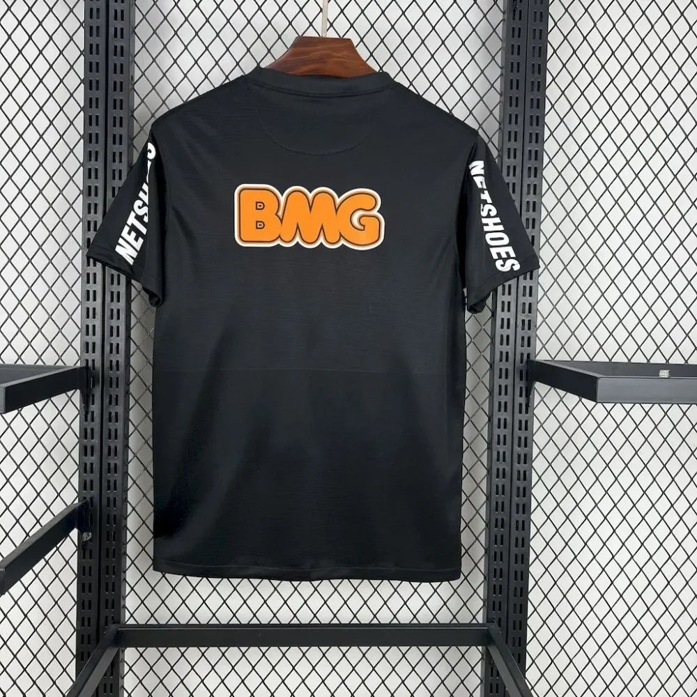 Santos FC Retro Soccer Jersey Black Edition Custom Shirt 2012 - Image 2