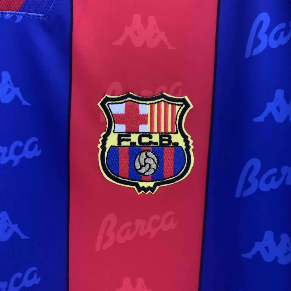 Barcelona Retro Jersey Home Long Sleeve Soccer Shirt 1996-97 - Image 5