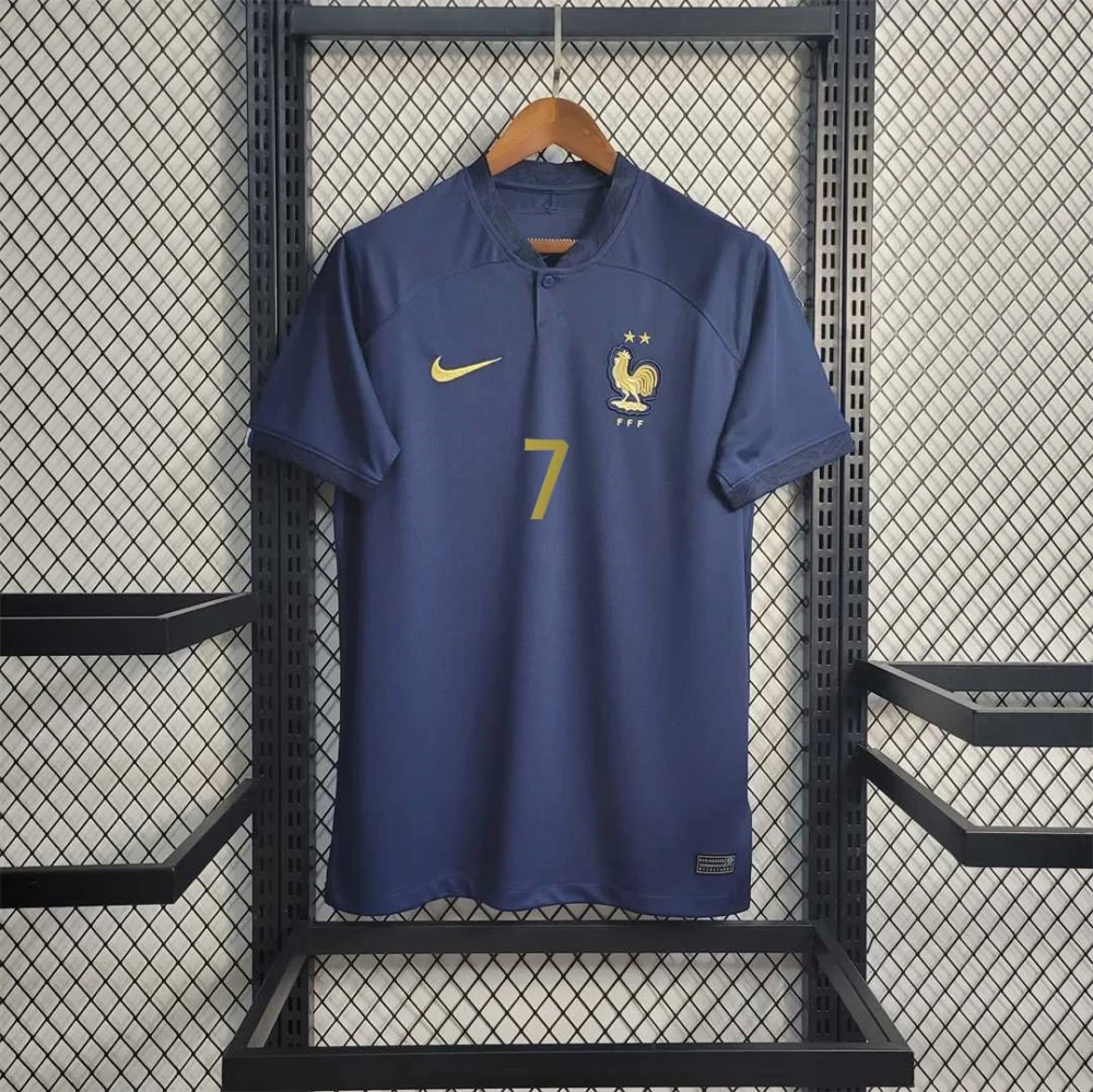 France Retro Soccer Jersey Home Custom Shirt World Cup 2022 - Image 11