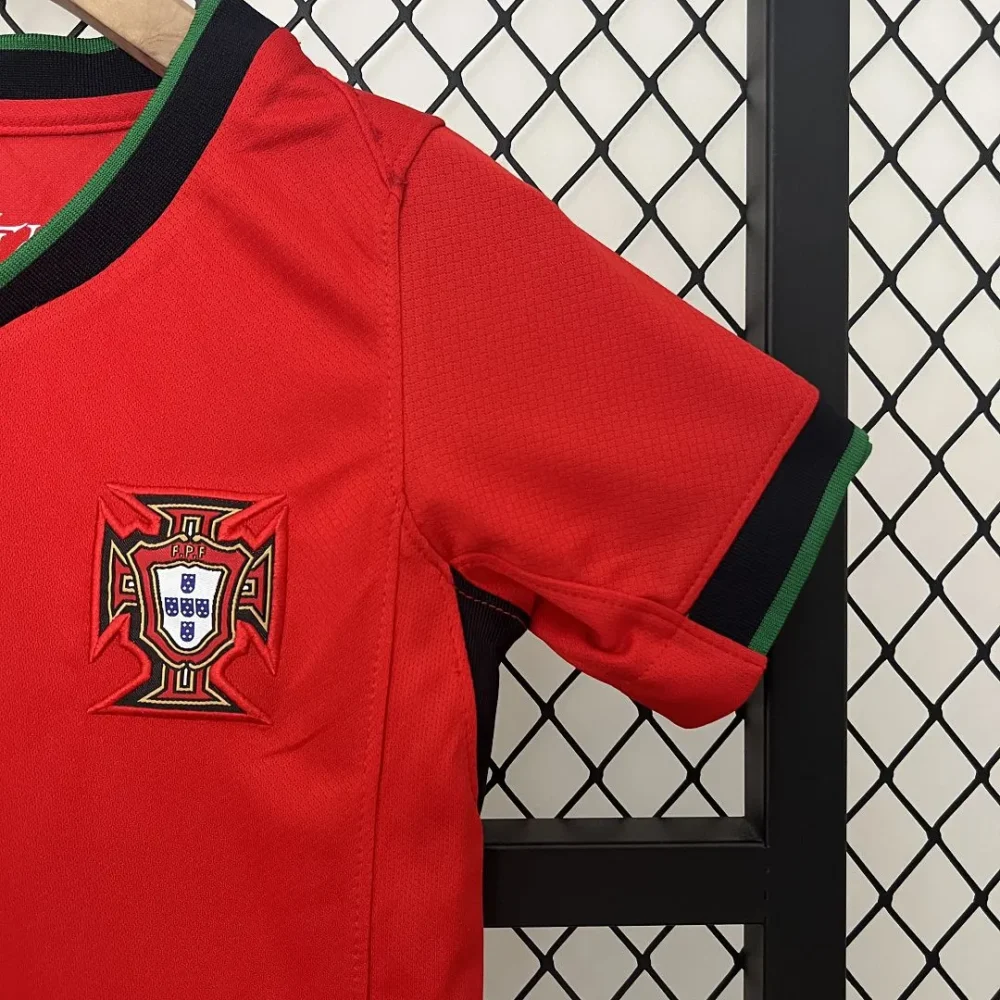 Portugal Home Football Uniform Kids Kit Jersey+Shorts EURO 2024 - Image 5