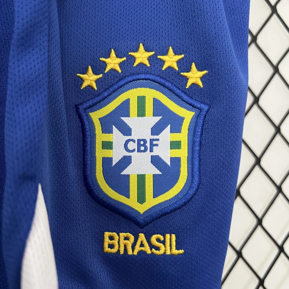 Brazil Retro Jersey Home Uniform Kids Kit Jersey+Shorts 2004 - Image 7