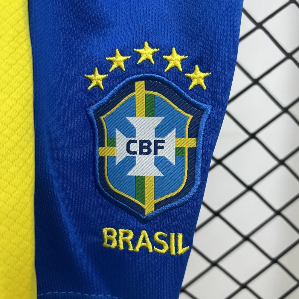 Brazil Home Soccer Uniform Kids Kit Jersey+Shorts 2025 - Image 8