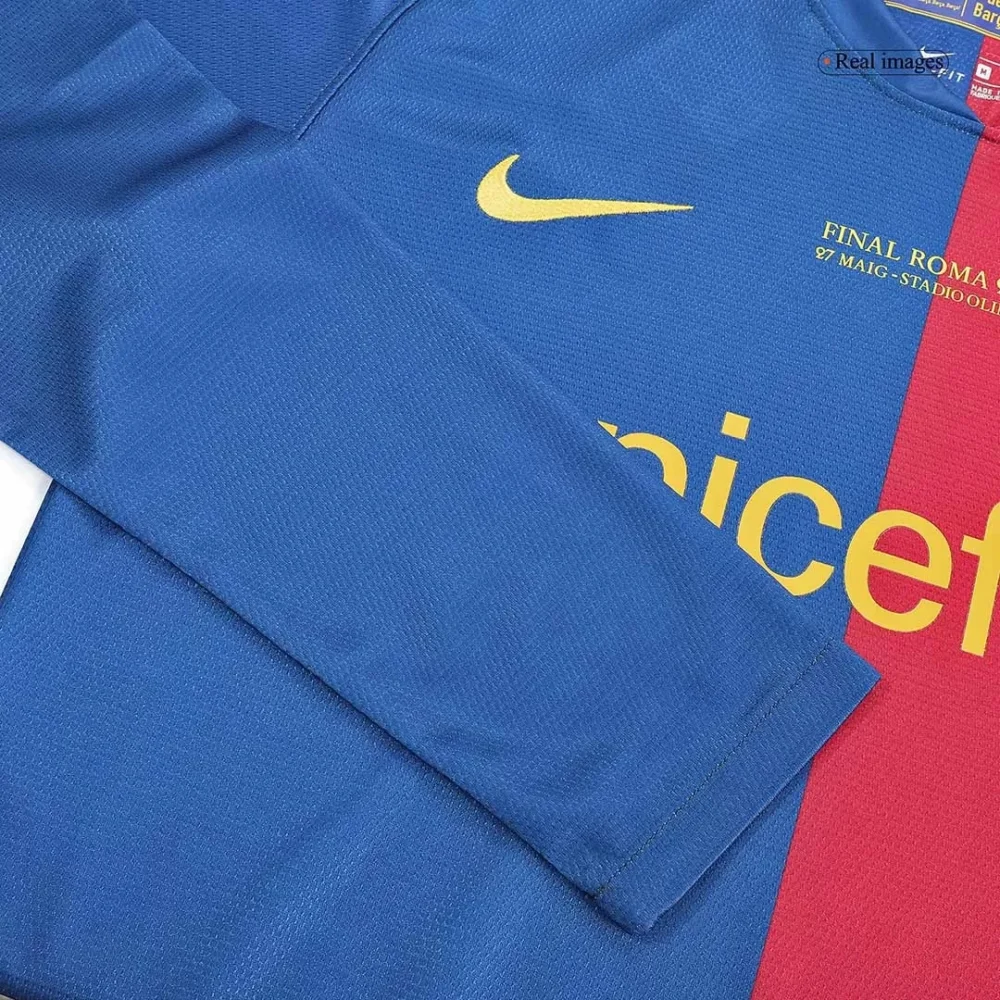 Barcelona Retro Jersey Home Soccer Shirt Long Sleeve 2008/09 - UCL - Image 8