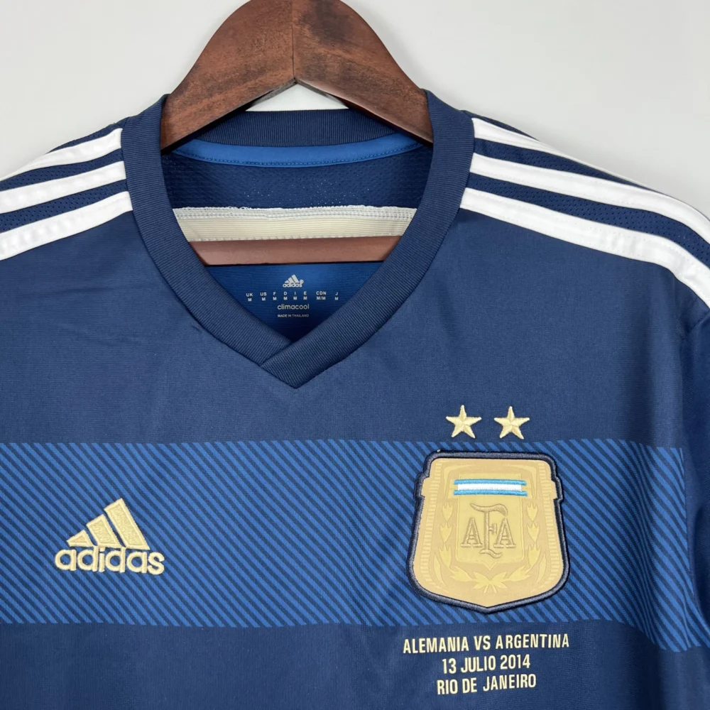 Messi #10 Argentina Retro Jersey Away Football Jersey 2014 - Image 3