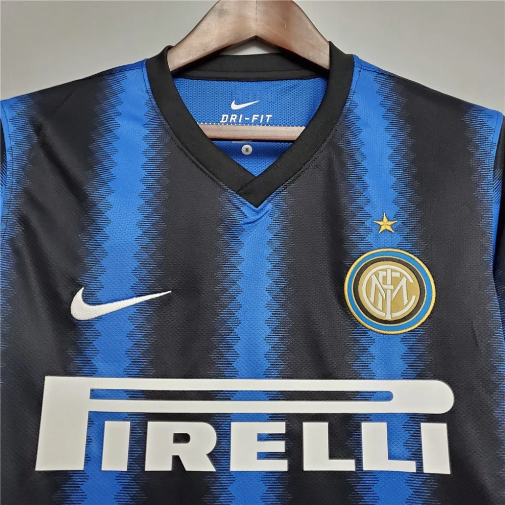 Inter Milan Jersey Custom Home Retro Soccer Jersey Long Sleeve 2010/11 - Image 9