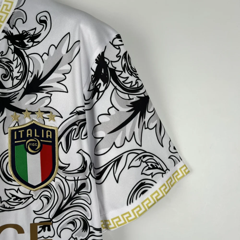 Italy Soccer Jersey x Versace White Special Edition Custom Shirt 2024 - Image 6