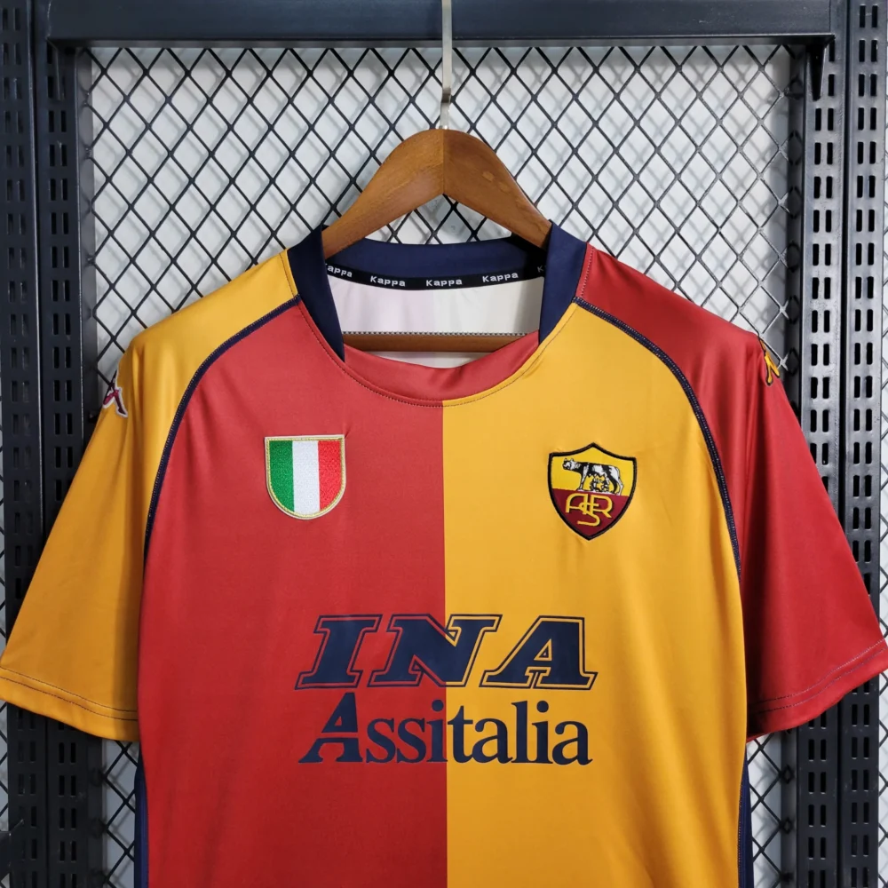 Roma Retro Soccer Jersey Home Custom Shirt 2001/02 - Image 4