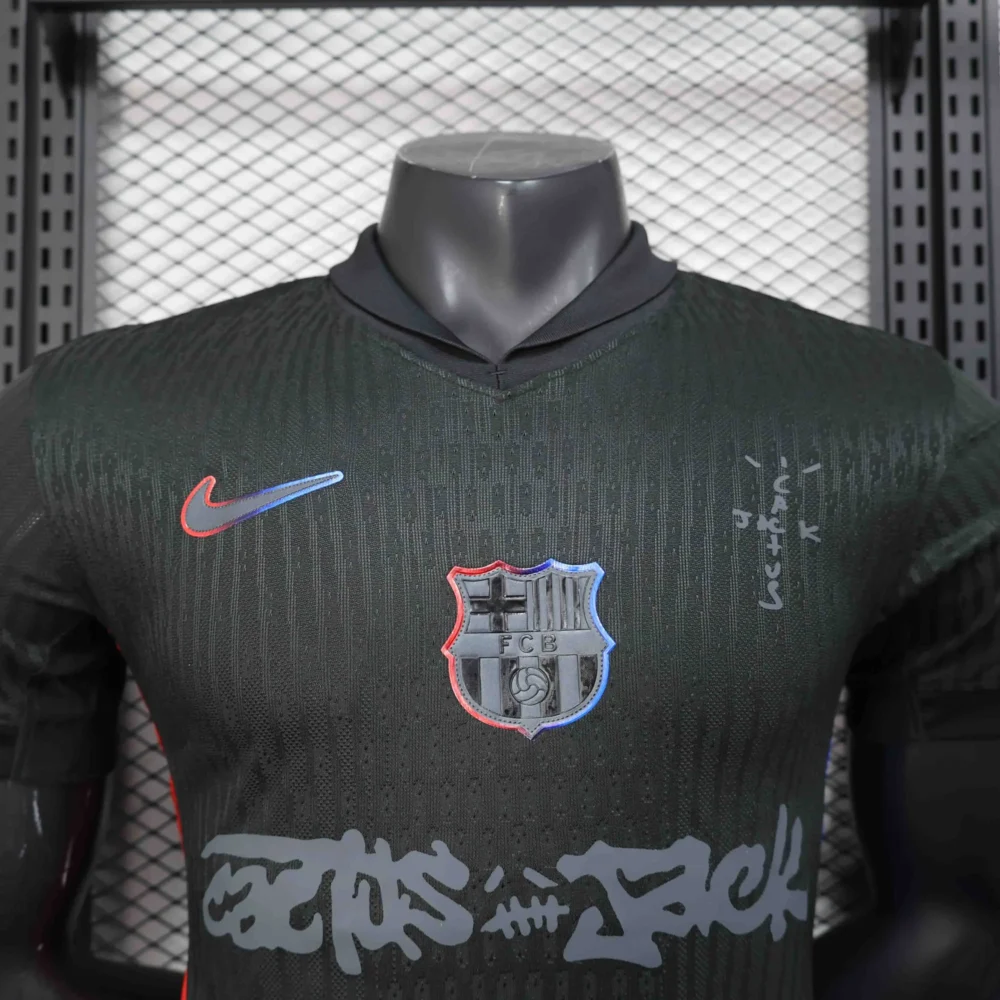 Authentic Soccer Jersey Barcelona Away x Travis Scott Shirt 2024/25 - Image 3
