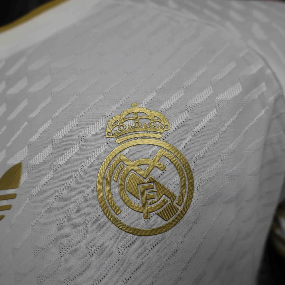 Real Madrid Authentic Soccer Jersey Golden Dragon White Special Edition Shirt 2024/25 - Image 5