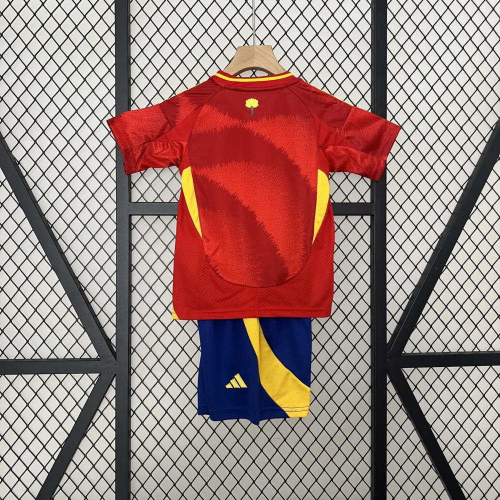 Spain Home Football Uniform Kids Kit Jersey+Shorts EURO 2024 - Image 2