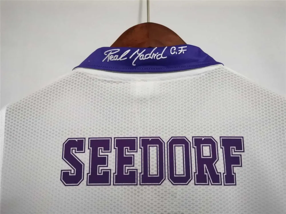 Real Madrid Retro Jersey Home Custom Soccer Shirt 1997-98 - Image 4