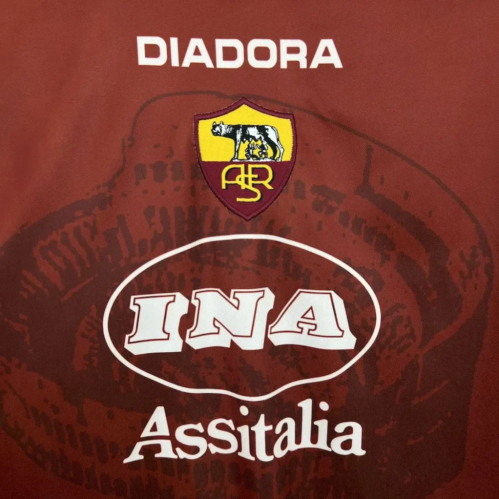 Roma Retro Soccer Jersey Home Custom Shirt 1997/98 - Image 4