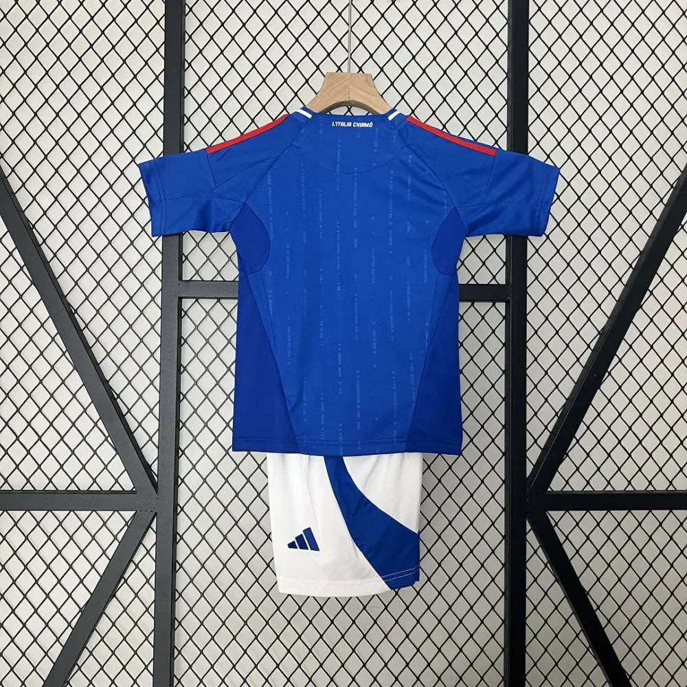 Italy Home Football Uniform Kids Kit Jersey+Shorts EURO 2024 - Image 2