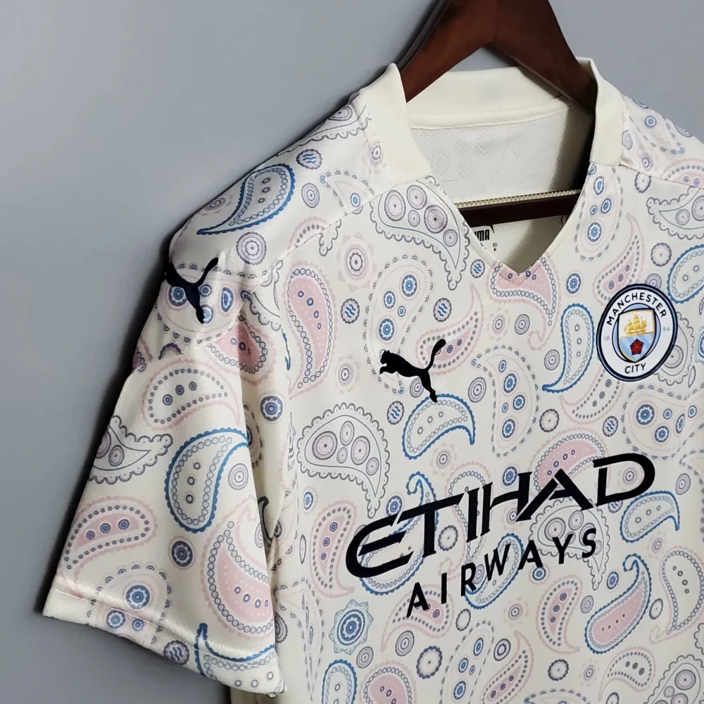 Manchester City Retro Football Jersey Away Shirt 2020/21 - Image 3