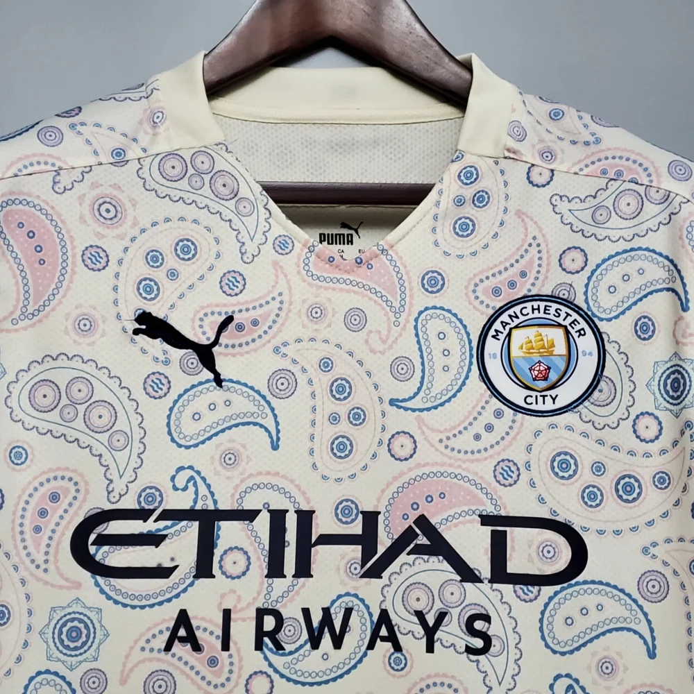 Manchester City Retro Football Jersey Away Shirt 2020/21 - Image 4